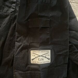 Grunt Style Black Shirt with Flag Patch